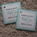 Tiffany Blue and SIlver Damask Wedding Favor Tags on Linen Paper