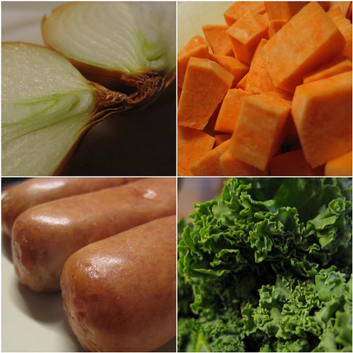 sweet potato, sausage, and kale soup