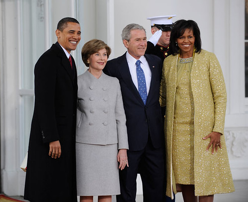 Obama Bush y esposas