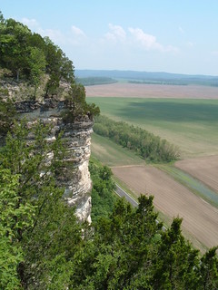 Limestone Cliff Overlooking Valley of Missouri...