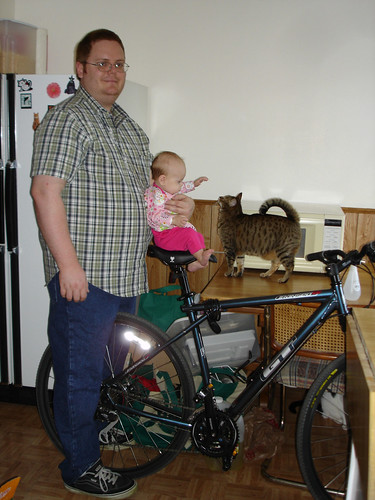 Lily on Daddy's bike