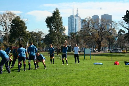 Gli Azzurri provano la touche a Melbourne
