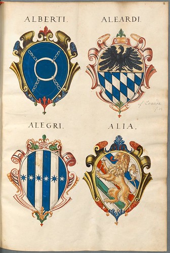 Familienwappen kleinerer Adelshäuser von Verona mit Buchstaben