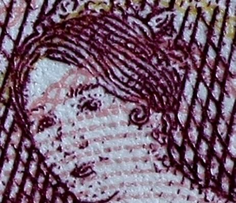 Panorama banknote image closeup