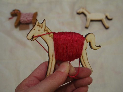 Embroidery floss pony.