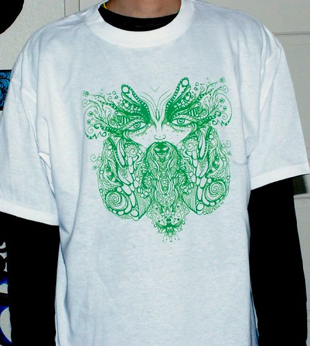 the Green Man print on shirt