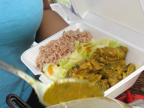 Curried Chicken, Rice & Peas an Vegetable / Dance Africa