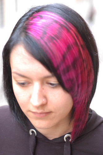 hair color pink and black by