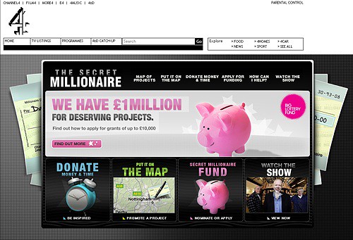Secret Millionaire homepage