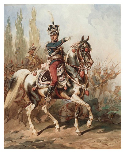 023- Jan Henryk Dąbrowski al frente de las legiones polacas-acuarela 1882- Juliusz Kossak