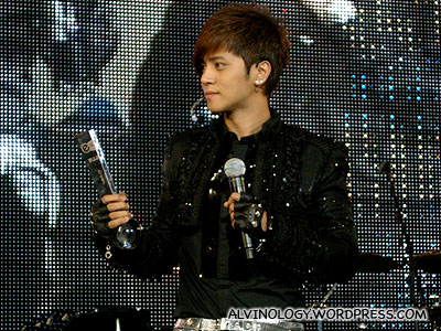 Show Luo with one of his three award trophies