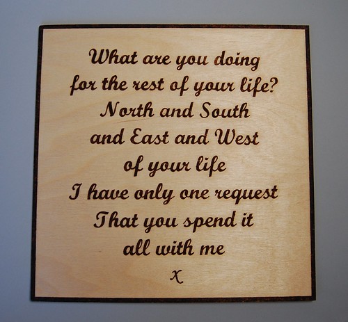 Personalised Wedding Poem Plaque by woodtattoos