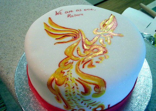 Phoenix Cake - Done to match a tattoo on the "guest of honor's" leg