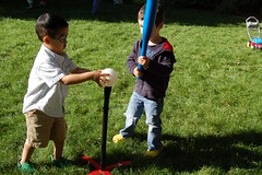 Owen and Leo trying t-ball