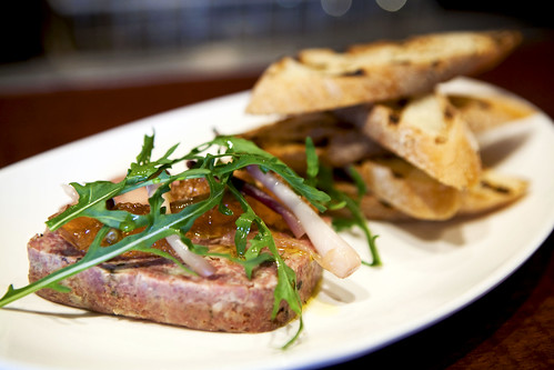 Pork and foie gras terrine, close up