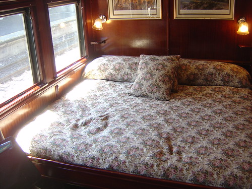 The bed in our suite on Rovos Rail Train