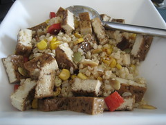 Corn/Rice Salad with tofu