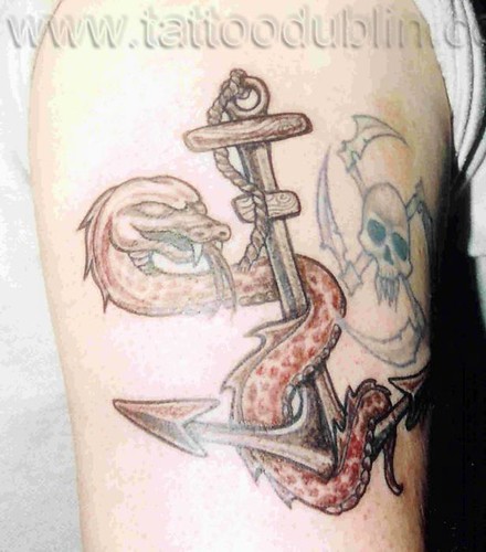 snake anchor traditional tattoo snake anchor traditional