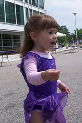 Elizabeth in her purple ballerina dress
