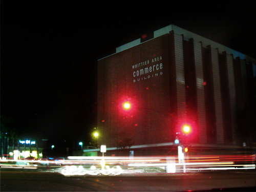 commerce building by night