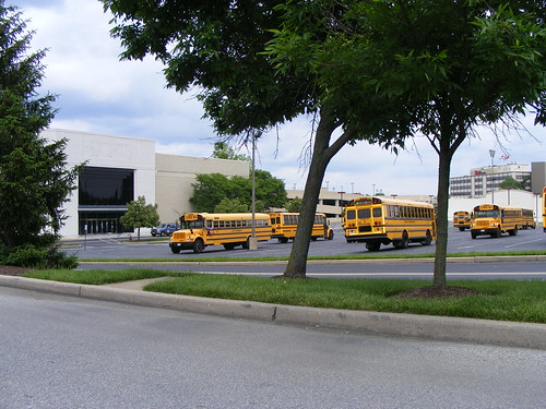 School Buses Behind Former Hecht's, Wheaton Plaza