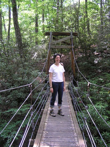the suspension bridge on our walk around camp