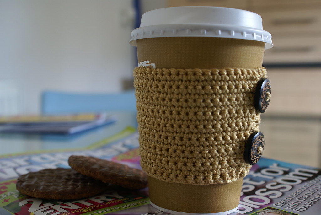 Crochet coffee cuff
