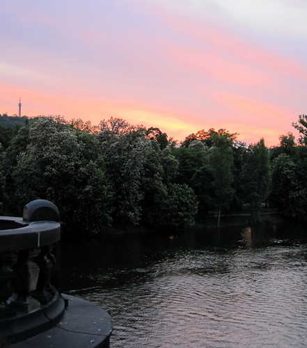 Sunset over Vltava River