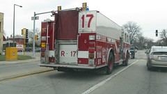 Skokie Fire Department truck # 17. Skokie Illinois USA. Early March 2009.