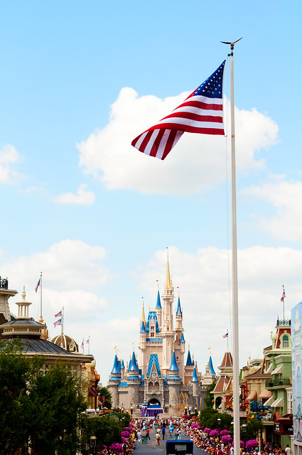 American flag castle