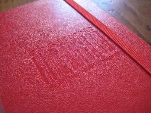 Close-up of the Embossed Personalized Moleskines for Girl Geek Dinners Milano