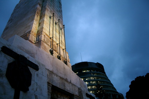 Tuesday: Cenotaph & Beehive at night