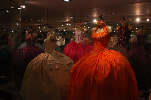 Ghost of Parties Yet to Come, Original gown designs, downtown, shop display, Guadalajara, Jalisco, Mexico by Wonderlane