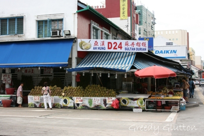 Durian Stalls on Sims Avenue
