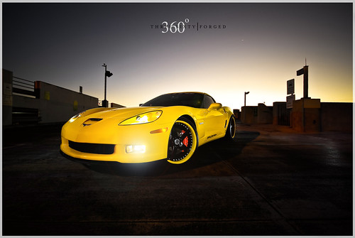 Velocity Yellow Corvette Z06 on 360 Forged Straight 5ive