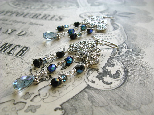 Mata Hari earrings in storm blue