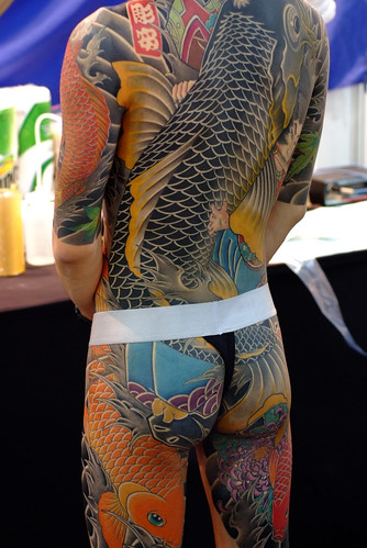 Full body painting tattoo animal / fish pictures