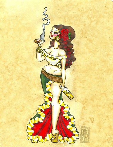 Queen of Hearts Danger S Jones Tags rose tattoo gun flash tequila