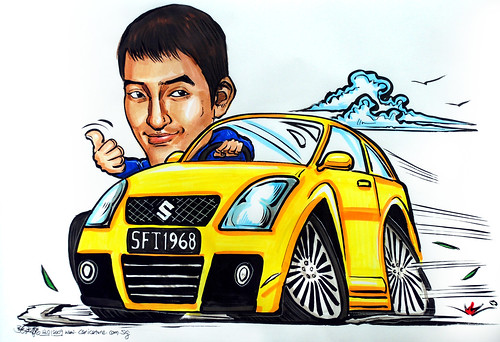 Car caricature Suzuki Swift