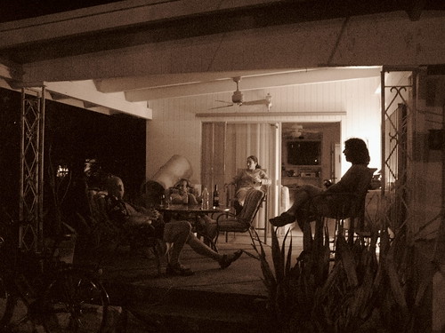 night scene in the porch