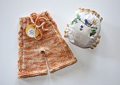 Singing of Spring set - organic embroidered fitted & cabled merino shorties - newborn