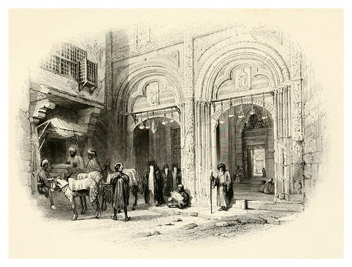 026-Entrada a la mezquita El-Azhar en el Cairo-Bartlett, W. H. 1849