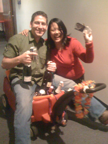 Steph and Brent win the Wagon o' Booze