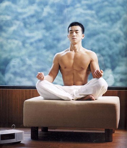 Hot Chinese Guy sexy muscle asian hunk doing yoga