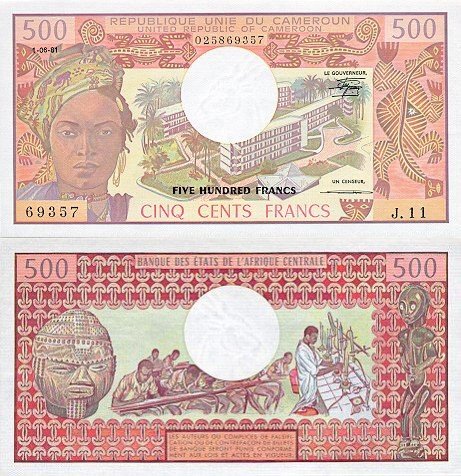 500 frankov Camerun 1974-82
