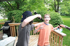 Nate and Austin playing airsoft