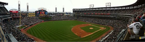 Panorama of the White Sox - Dodgers  game:
