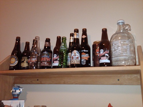 My son's rootbeer bottle collection- Day 3 1/8/09