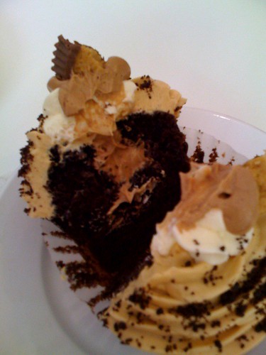 Inside the peanut butter & chocolate cupcake, Jilly's Cupcake Bar