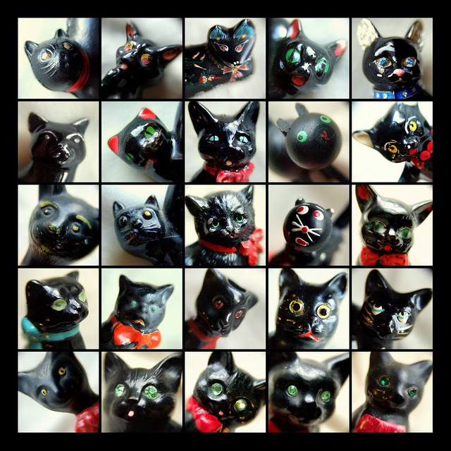 Black cats - macro mosaic